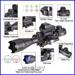 Pinty 4-16x50 EG Rifle scope Illuminated Red Laser 4 Reticle Green/Red Dot sight
