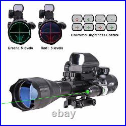Pinty 4-16x50 Rangefinder Rifle Scope Holographic Reflex Dot Sight Green Laser