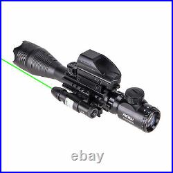 Pinty 4-16x50 Rangefinder Rifle Scope WithGreen Laser & Red Green Dot Sight Scope