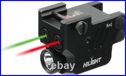 Pistol Flashlight Laser Sight Red Green Tactical Combo Rechargeable Battery NEW
