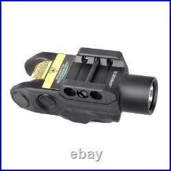 Pistol Green Laser Flashlight Combo Sensor Switch Built-in Battery Rechargeable