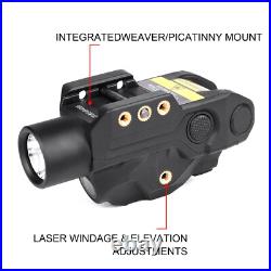 Pistol Green Laser Flashlight Combo Sensor Switch Built-in Battery Rechargeable