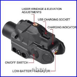 Pistol Green Laser Flashlight Combo Sensor Switch Built-in Battery Rechargeable