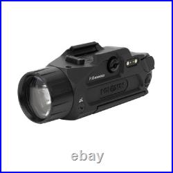 Pistol Light with Green Laser, 900 Lumen Weapon Light, Dual Activation, USB Char
