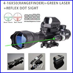 Rangefinder Toy Rifle Scope 4-16x50 Green Laser Holographic Reflex Dot Sight