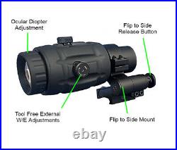 Red Dot Sight with 3x Flip to Side Magnifier Combo Aimpro FTS Mount Laser Sight