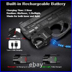 Red Green Blue Purple Laser Beams with 600 Lumens Flashlight for Pistols, 3 In1