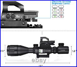 Rifle Gun Scope Sight Combo Optics Green Laser Reflex Holographic Flashlight NEW