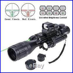 Rifle Gun Sight Reflex Dot Laser Scope Optics Shotgun Firearm Red Green 4-in-1