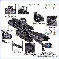 Rifle Gun Sight Scope Optics Holographic Reflex Dot Laser Red Green Riser 4-in-1