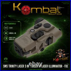SMS Laser Trinity 3 in 1 Green IR Laser Illuminator FDE IN STOCK