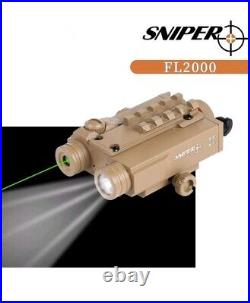 SNIPER FL2000T Green Laser Sight + 200LM LED Flashlight Combo