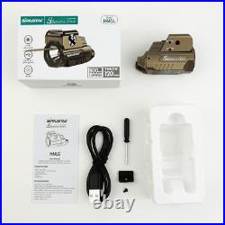 Shooters Gate HMGL 800lm Rechargeable Pistol Green Laser Light with Strobe -Tan