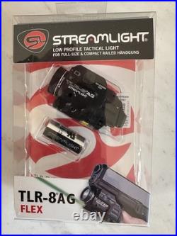 Streamlight TLR-8AG Flex Gun Mount White LED Flashlight with Green Laser 69434
