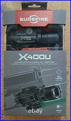 Surefire Ultra LED Handgun/Long Gun Weapon Light with Green Laser Sight X400U-A-GN