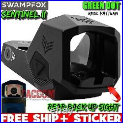 SwampFox SENTINEL II 2 GREEN Dot RMSc Pattern Optic with BACKUP REAR SIGHT