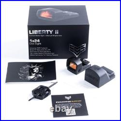 Swampfox Liberty2 II 1x24 Green Dot Reflex Sight RMR For Pistol-Black