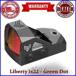 Swampfox Liberty 1x22Micro Reflex Green Dot Sights(RMR Pistol Cut)3 MOA Reticle
