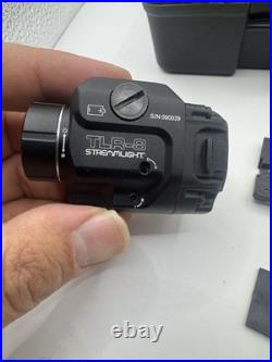 TLR-8 Tactical Weapon Light Red Laser Sight Rail Mounted Pistol Flashlight Black