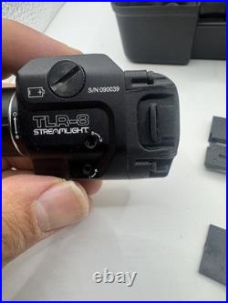 TLR-8 Tactical Weapon Light Red Laser Sight Rail Mounted Pistol Flashlight Black