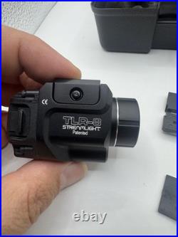 TLR-8 Tactical Weapon Light Red Laser Sight Rail Mounted Pistol Flashlight Black
