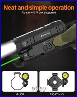TOUGHSOUL Mlok Picatinny Tactical Flashlight Green Red Laser Sight Combo, 2400 L