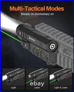 TOUGHSOUL Mlok Picatinny Tactical Flashlight Green Red Laser Sight Combo, 2400 L