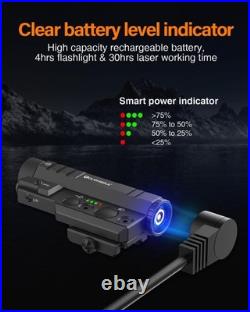 TOUGHSOUL Mlok Picatinny Tactical Flashlight Green Red Laser Sight Combo, 2400 L