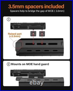 TOUGHSOUL Mlok Picatinny Tactical Flashlight Green Red Laser Sight Combo, 2400 L