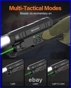 TOUGHSOUL Mlok Picatinny Tactical Flashlight Laser Sight Combo, 2400 Lumen Max L