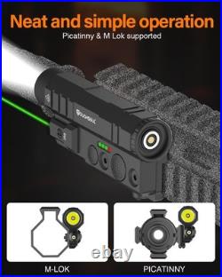 TOUGHSOUL Mlok Picatinny Tactical Flashlight Laser Sight Combo, 2400 Lumen Max L