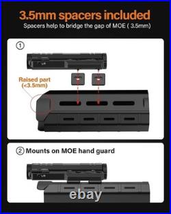 TOUGHSOUL Mlok Picatinny Tactical Flashlight Laser Sight Combo, 2400 Lumen Max L
