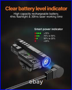 TOUGHSOUL Mlok Picatinny Tactical Flashlight Laser Sight Combo, 2400 Lumen Max L