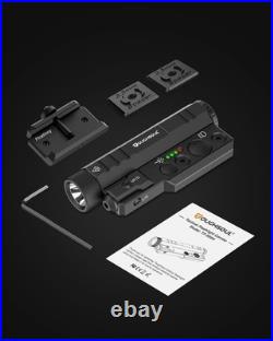 TOUGHSOUL Mlok Picatinny Tactical Flashlight Laser Sight Combo, 2400 Lumen Max L
