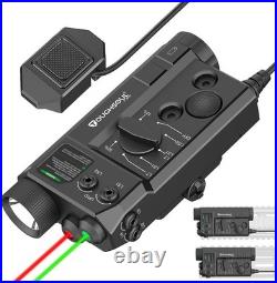 TOUGHSOUL Mlok and Picatinny Mounted Tactical Flashlight Green Laser Red Laser