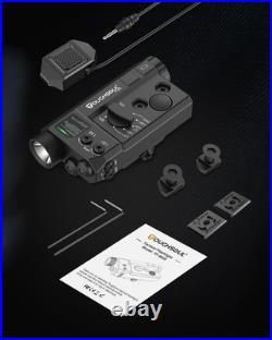 TOUGHSOUL Mlok and Picatinny Mounted Tactical Flashlight Green Laser Red Laser