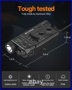 TOUGHSOUL Mlok and Picatinny Mounted Tactical Flashlight Green Laser Red Laser TOUGHSOUL Mlok and Picatinny Mounted Tactical Flashlight Green Laser Red Laser