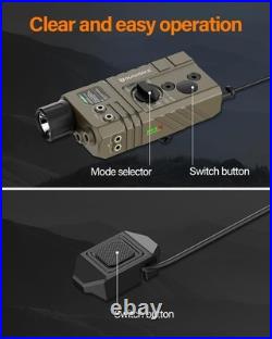 TOUGHSOUL Mlok and Picatinny Mounted Tactical Flashlight Green/Red Laser 3 in 1