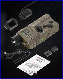 TOUGHSOUL Mlok and Picatinny Mounted Tactical Flashlight Green/Red Laser 3 in 1