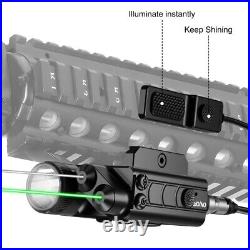 Tactical 1200LM Flashlight With Green&IR Laser Sight Combo Rechargeable Battery