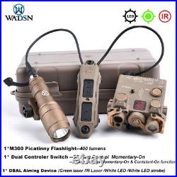 Tactical Aiming Device Red Green Blue Laser Sight Dual Switch M600 Flashlight