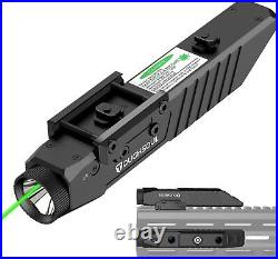 Tactical Flashlight Green Laser Sight Combo, 1450 Lumen Picatinny Rail MLOK Moun