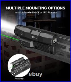 Tactical Flashlight Laser Combo 2400 Lumens Green Laser