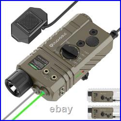 Tactical Flashlight with Green Laser & IR Laser 1600 Lumen Combo for Rifle