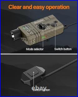 Tactical Flashlight with Green Laser & IR Laser 1600 Lumen Combo for Rifle