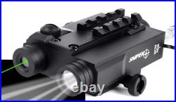 Tactical Green Laser Sight with 200LM LED Light Combo FL2000 Rail Mount Black