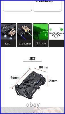 Tactical Hunting Metal Aiming Laser Sight Device M300 Flashlight Dual Switch Kit