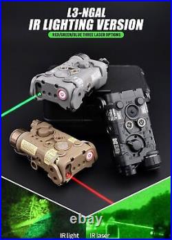 Tactical Hunting NGAL Red Green IR Laser Sight IR Led Picatinny Flashlight Combo