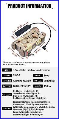 Tactical L3-NGAL Green Laser Sight IR LED Scout Light Black Rifle 20mm Rail US