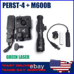 Tactical PERST-4 Aiming Sight IR & Green Laser + M600B Flashlight For Rifle US